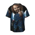 thumbnail image 6 of Lsque Chucky print Men's Cuban Collar Short Sleeve Shirt Summer Beachwear Casual Button Down Fashionable Vacation Leisure Shirt-3X-Large, 6 of 7