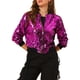 thumbnail image 5 of CHAQUETA DE LENTEJUELAS PARA MUJER INSPIRE CHIC CON CIERRE DE CREMALLERA Y BOLSILLOS OCULTOS TIPO BOMBER TALLA L FUCESIA, 5 of 8