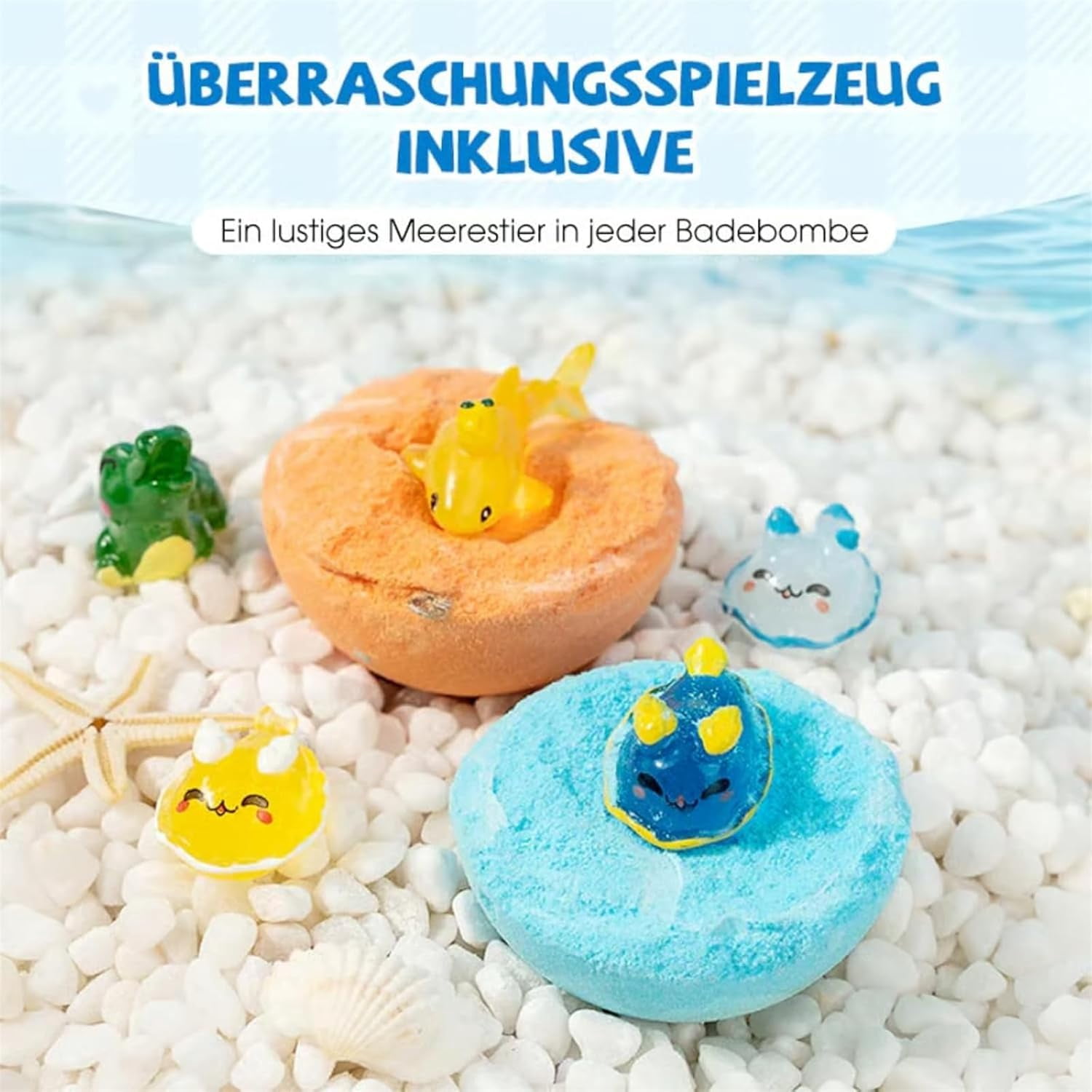 Bubble Treasure Bath Bomb, 12-Piece Ocean Bath Bomb for Kids with Surprise Inside, Colorful Bubble Bath Fizzy Ball, Skin-Friendly Bathing Kit for Boys & Girls (1Set)