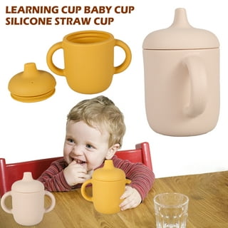 Blue Ginkgo Silicone Toddler Cups - Open Cup for Baby with Handles | Made in Korea | 8oz Training Open Cups for Toddlers 1-3 (Coral)