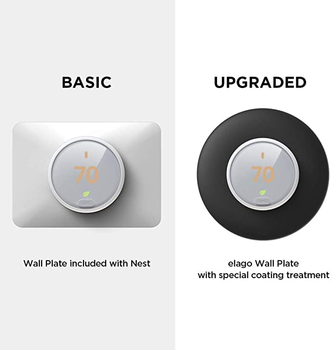 Elago Wall Plate Cover Designed For Google Nest Thermostat E Black Compatible With Hard Abs Material Us Patent Registered Com - Elago Wall Plate Cover For Nest Thermostat E