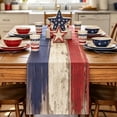 thumbnail image 4 of erdimoy 4th of July Patriotic Table Runner, 72×13 Inch 5 Styles Red White Blue Star Gnome Butterfly Linen Table Runner for Independence Day Memorial Day Dining, 4 of 6