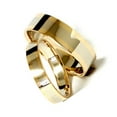 thumbnail image 4 of Pompeii3 Gold Two Tone Matching His Hers Wedding Band Ring Set, 4 of 5