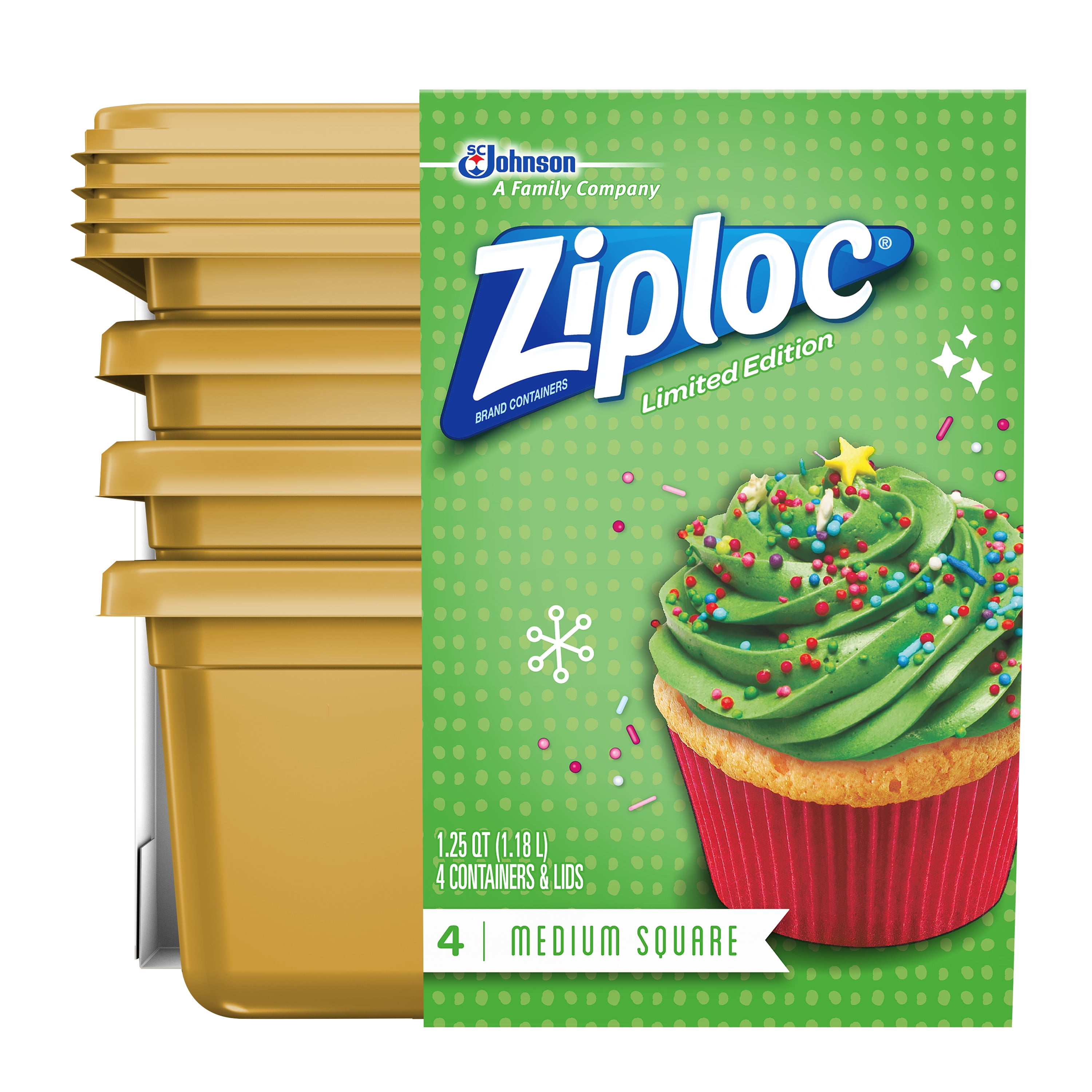 Ziploc Medium Square 1.25 Qt Containers Limited Edition Winter 2020 