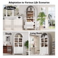 thumbnail image 5 of DEALTOPS Freestanding 71" Kitchen Pantry Cabinet with Arched Top, Adjustable Shelves and 2 Large Drawers, White, 5 of 8