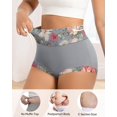 thumbnail image 3 of Women's Underwear Mid Waisted Panties Breathable Full Coverage Printed Comfortable ladies Floral 4 Pack, 3 of 5