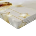 thumbnail image 2 of Christmas Fitted Sheet, Xmas Balls with Swirled Ribbons and Stars on Modern Abstract Background, Decorative Soft Bedding All-round Elastic Pocket, Queen Size, Brown Yellow White, by Ambesonne, 2 of 3