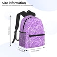 thumbnail image 4 of Picia Lilac Glittering Large Capacity Backpack Classic Style Backpack Casual Backpack Water-Resistant School Work Travel Outdoor Backpack, 4 of 8
