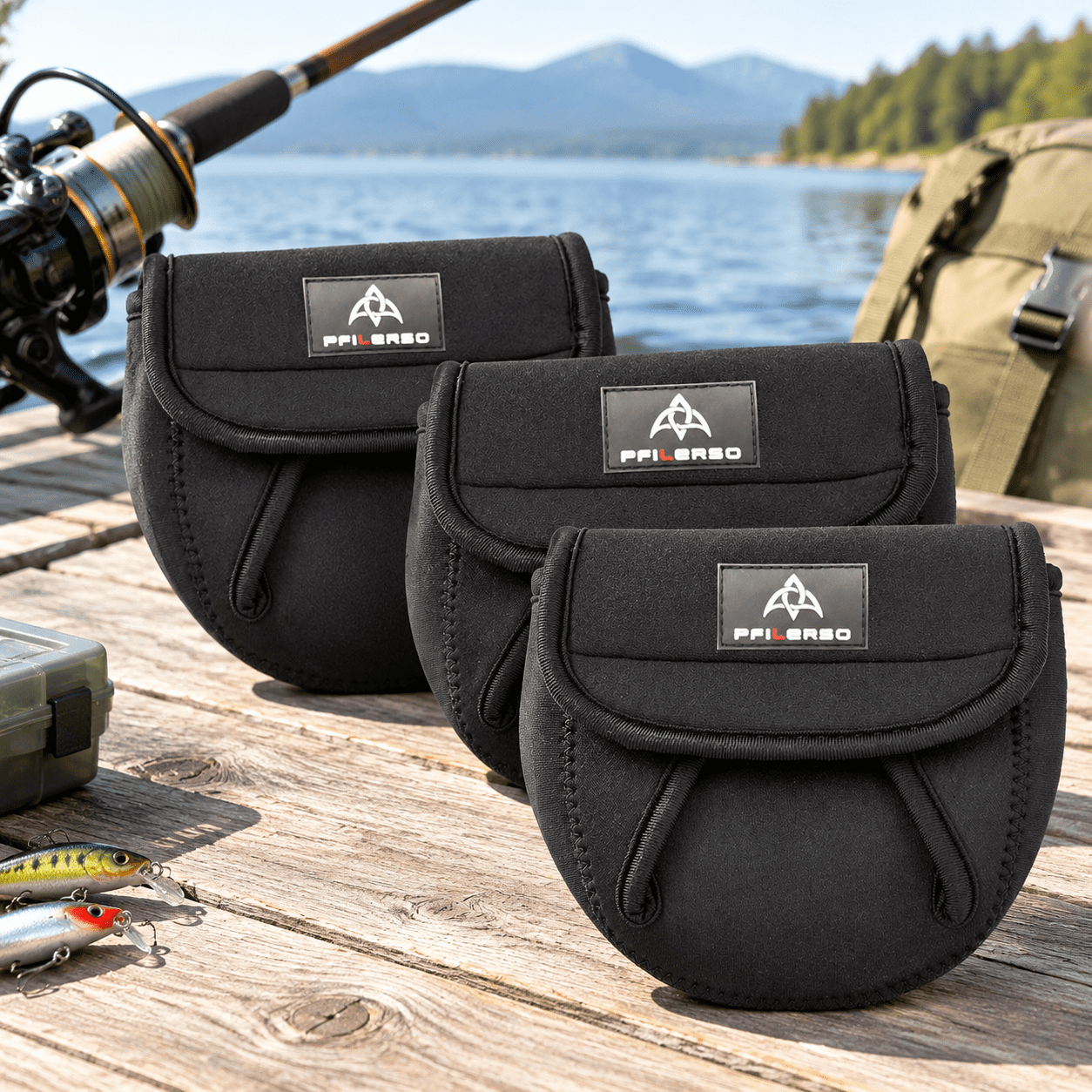 Big-3Pack Neoprene Fishing Reel Covers Protective Case Pouch for 1000-8000 Series Reels