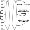 thumbnail image 4 of Humble Chic Geometric Chevron Threader Hoop Earrings - 925 Silver Plated - 2 inch, 4 of 9