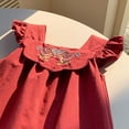 thumbnail image 4 of Robe d'Été pour Fillette, Robe Trapèze pour Fille, Robe Sans Manches Rouge Brique pour Filles, Robe de Princesse pour Filles, 4 of 5