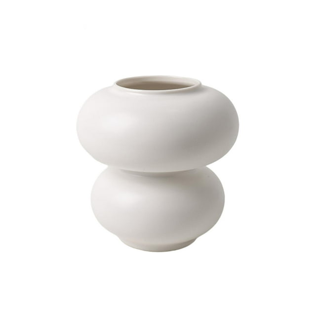 Florero moderno, maceta decorativa de cerámica, ideal para decorar mesas u oficinas. 18x17cm