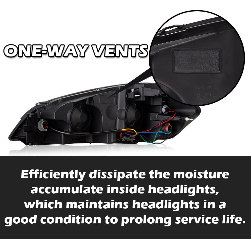 Headlight Clear lens Black Housing Amber Reflector Fit for 06-13 Chevy Impala /14-16 Chevrolet Impala Limited / 06-07 Chevy Monte Carlo