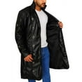 thumbnail image 1 of Black Long Leather Coat Mens Long Coat For Winter Long Black Trench Coat Long Black Leather Jacket Black Leather Coat Mens Long Black Jacket size XXXS, 1 of 5