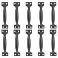thumbnail image 1 of 10pcs 4 Inches Retro Style Drawer Handle Dumpling Shape Pull Ring Knob for Kitchen Drawer Cabinet (Black), 1 of 8