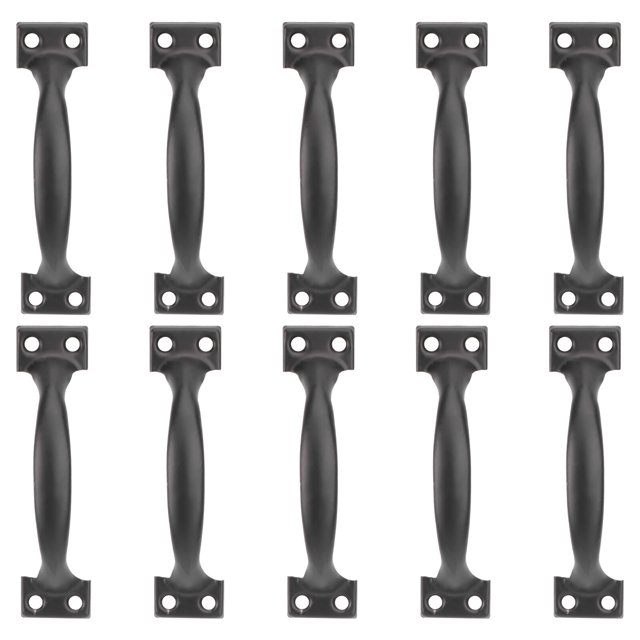 10pcs 4 Inches Retro Style Drawer Handle Dumpling Shape Pull Ring Knob for Kitchen Drawer Cabinet (Black)