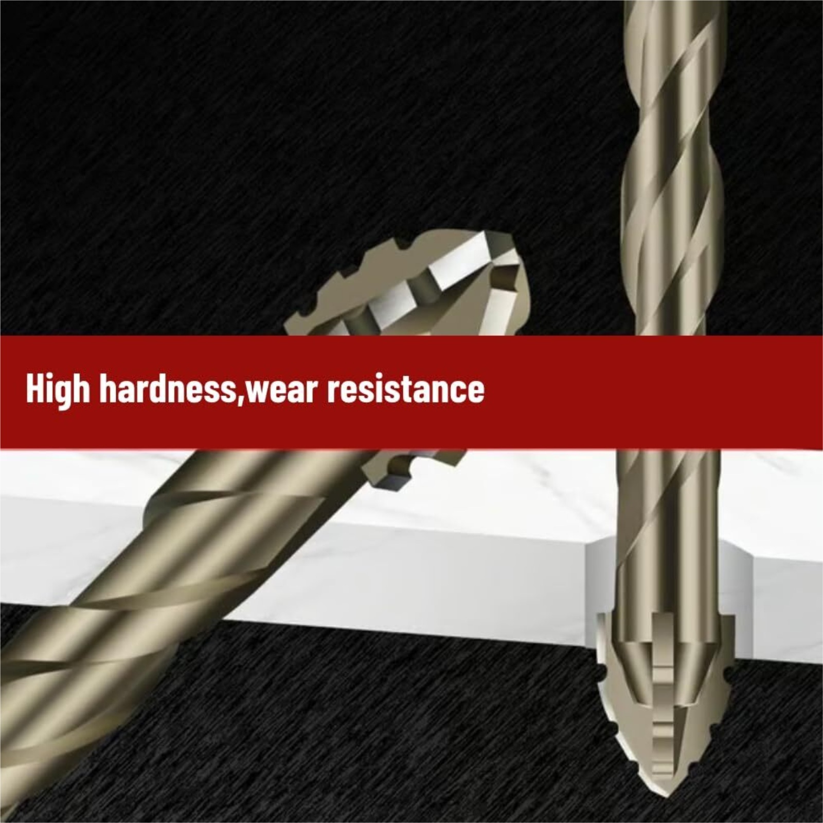 4-Blade Serrated Drill Bits Set for Wood, Glass, Concrete & Metal, 3,4,5,6,8,10,12mm Sizes