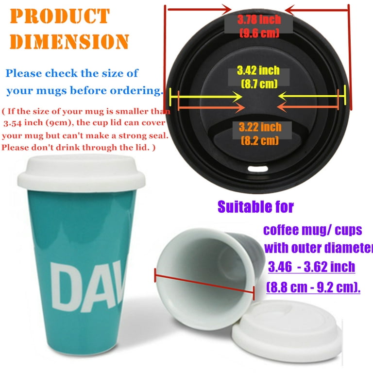 Set 6 Extra Large Silicone Cup Lid Camping Mug Lid for Tea/ Coffee Mug Covers Universal Cup Lids Outdoor Drink Cover Cup Dust Cover,Assorted 6 Colors
