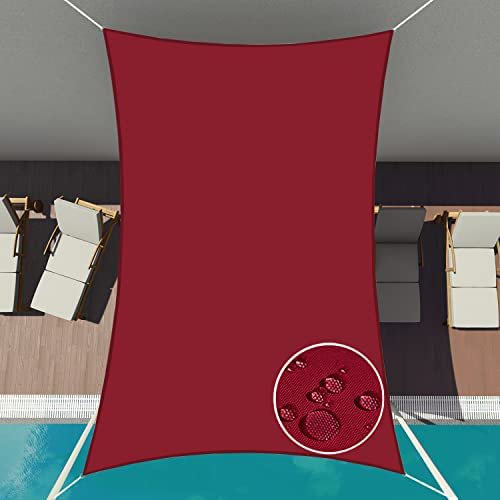 Paradise 9' X 9' Ft 260 GSM Waterproof Sun Shade SailRed Rectangle UV