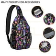 thumbnail image 4 of Cottagecore Mushroom Sling Backpack, Trippy Fairy Tale Fungi Crossbody Bag with Boho Botanical Pattern and Psychedelic Forest Aesthetic, 4 of 6
