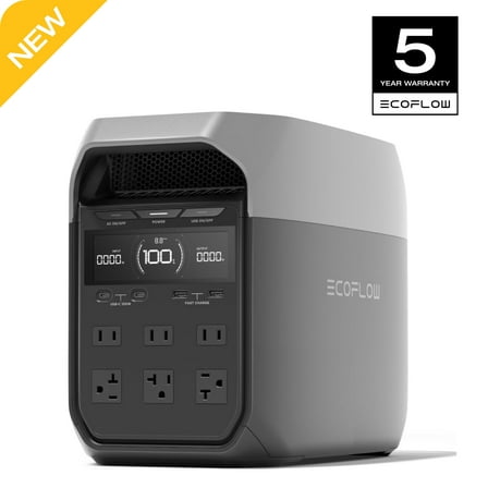 EF EcoFlow DELTA 3 Portable Power Station, Full Charge in 43 Min, 1024Wh LiFePO4 Battery, 1800W AC/100W USB-C Output, Solar Generator(Solar Panel Optional) for Home Backup Power, Camping & RVs