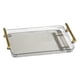 thumbnail image 3 of Bandeja de servicio rectangular, bandeja de acrílico transparente, bandeja de comida elegante, bandeja de servicio con asas, bandeja decorativa para Gris Gloria Bandeja de servir, 3 of 9