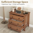 thumbnail image 4 of DORTALA Dresser for Bedroom with 3 Drawers, Chest of Drawers with Metal Knobs, Bedside Table Storage Tower Organizer for Bedroom, Entryway, Nursery, 28.5" x 18" x 26" (Walnut), 4 of 14