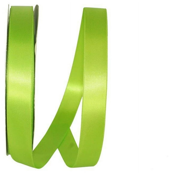 Reliant Ribbon - 5000-042-05C, Double Face Satin Charm Dfs Ribbon, Apple Green, 7/8 Inch, 100 Yards