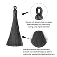 thumbnail image 3 of Uxcell 3.66" Silky Bookmark Tassels with Loop for DIY Craft Accessory, 20Pack Black, 3 of 5