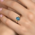 thumbnail image 4 of Gem Stone King 18K Rose Gold Plated Silver London Blue Topaz and Yellow Citrine Engagement Ring for Women | 2.76 Cttw | Oval 9X7MM | Gemstone November Birthstone | Size 8, 4 of 6