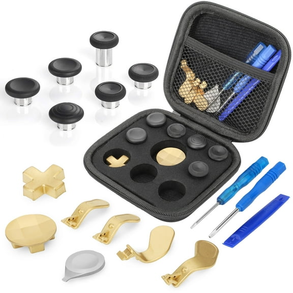 EEEkit 17-in-1 Metal Replacement Accessories Fit for Xbox One Elite Series 2,  Elite Series 2 Core Controller with Thumbsticks, Paddles, D-Pads, Screwdriver Tools, Standard Part