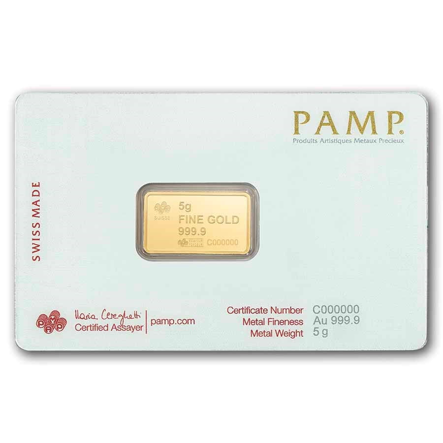 PAMP America the Free - Bald Eagle 5g Gold Bar - In Assay