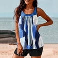 thumbnail image 4 of FAVIPT Women Swimsuits Tummy Control Two Piece with Boyshirts Tankini Bathing Suits Blouson Patchwork Graphic Printed Swimwear Summer 2025 Blue,L, 4 of 6
