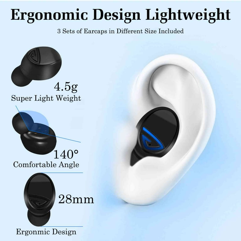 Wireless Earbuds Bluetooth 5.0 Headphones with Digital LED Display