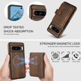 thumbnail image 3 of Decase for Google Pixel 8 Pro Flip PU Leather Back Cover with 2-in-1 Detachable Magnetic Wallet with 5 Card Slots Compatible Mag-Safe and RFlD Blocking Kickstand and Wireless Charging,Brown, 3 of 6