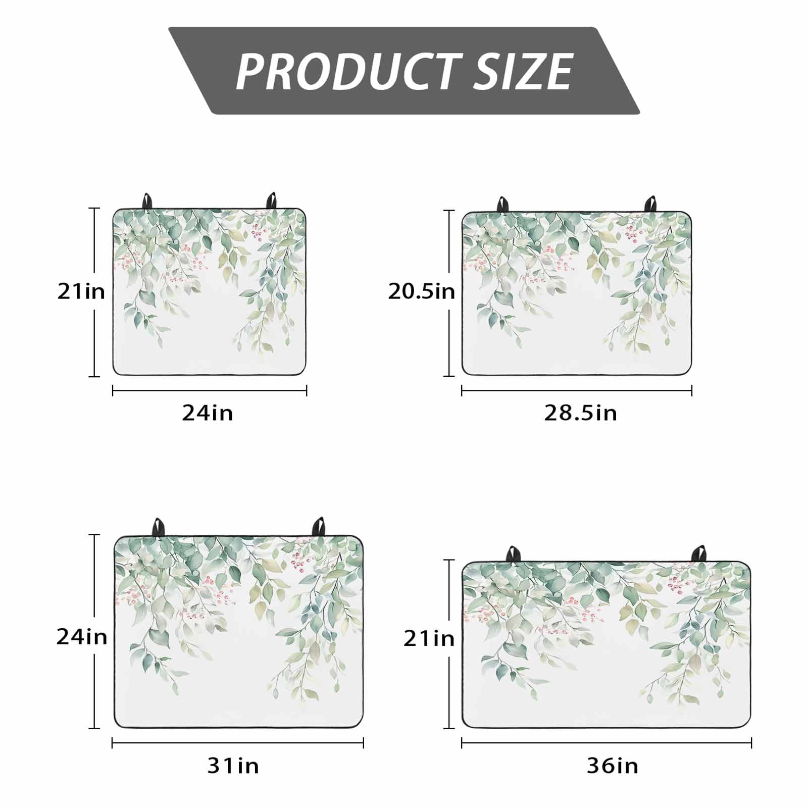 Eucalyptus Leaves Stove Top Cover for Electric Stove, Heat-proof & Non Slip Glass Top Stove Cover Protector, Sage Green Botanical Spring Summer Kitchen Flat Cooktop Rubber Mat 24x21 Inches