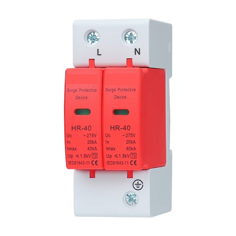 House AC 385V SPD Lightning Surge Protector 1P 2P 3P 4P Solar PV Low-Voltage Arrester Device with Options for 20KA-60KA Protecti
