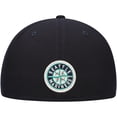 thumbnail image 4 of Men's New Era Navy Seattle Mariners Shadow Logo 59FIFTY Fitted Hat, 4 of 6