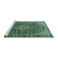 thumbnail image 2 of Ahgly Company Machine Washable Indoor Round Persian Turquoise Blue Traditional Area Rugs, 4' Round, 2 of 4
