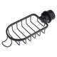 thumbnail image 1 of Soporte para esponja para fregadero, soporte para cepillo para cocina, grifos de aluminio, organizador semicircular, negro, 10.83 x 4.25 x 2.64 pulgadas, 1 of 7