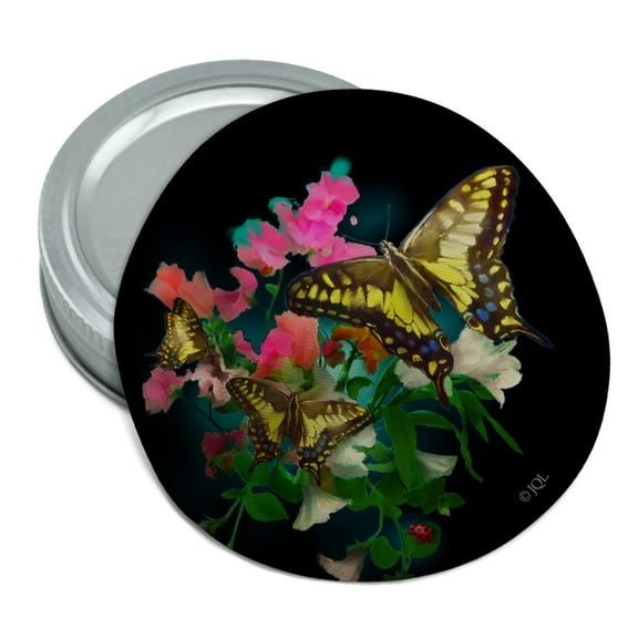 Tiger Swallowtail Butterflies Butterfly Flowers Round Rubber Non-Slip Jar Gripper Lid Opener