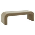 thumbnail image 4 of SAFAVIEH Couture Caralynn Solid Velvet Modern Bench, Light Brown, 4 of 6