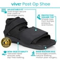 thumbnail image 4 of Vive Post Op Shoe - Lightweight Medical Walking Boot with Adjustable Strap - Orthopedic Recovery Cast Shoe for Post Surgery, Fractured Foot, Injured Toes, Stress Fracture, Sprains - Left or Right Foot, 4 of 9