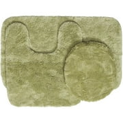 Mainstays Nylon 3 Piece Bath Rug Set, Light Willow