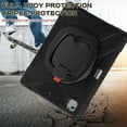 thumbnail image 5 of For iPad Air 13 inch M3 2025/M2 2024 Case, 360 Rotatable Handle Stand, Shoulder Strap, Drop-Proof Design, Black, 5 of 7