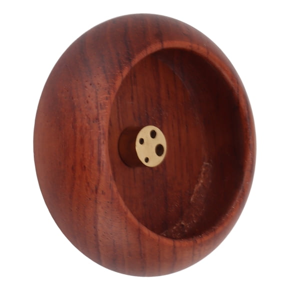 Porta Incienso Portátil De Madera Maciza Con Orificios De Cobre Para Incienso Para Un Ambiente Aromático, Compacto Y Decorativo