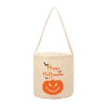 thumbnail image 1 of 1PC Halloween Candy Bucket Canvas Pumpkin Printing Handle Candy Pail Holder, 1 of 6