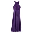 thumbnail image 3 of iiniim Women's Halter Neck Floral Lace Chiffon Bridesmaid Formal Wedding Long Dress Size 4-16, 3 of 7
