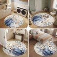 thumbnail image 5 of Small Round Rug 3Ft, Blue White Pumpkins Fall Non-Slip Washable Circle Rugs Carpet, Thanksgiving Eucalyptus Farmhouse Indoor Outdoor Rug Floor Mats Throw Runner for Bedroom Living Room Bathroom, 5 of 8