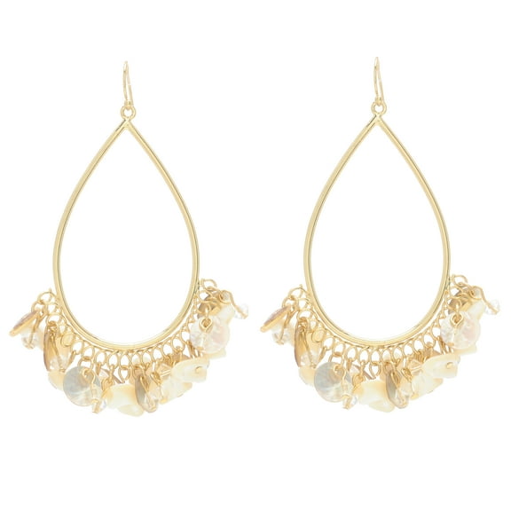 Amrita Singh Blanche Gold-tone Brass Drop Earrings with Dangling Resin Discs